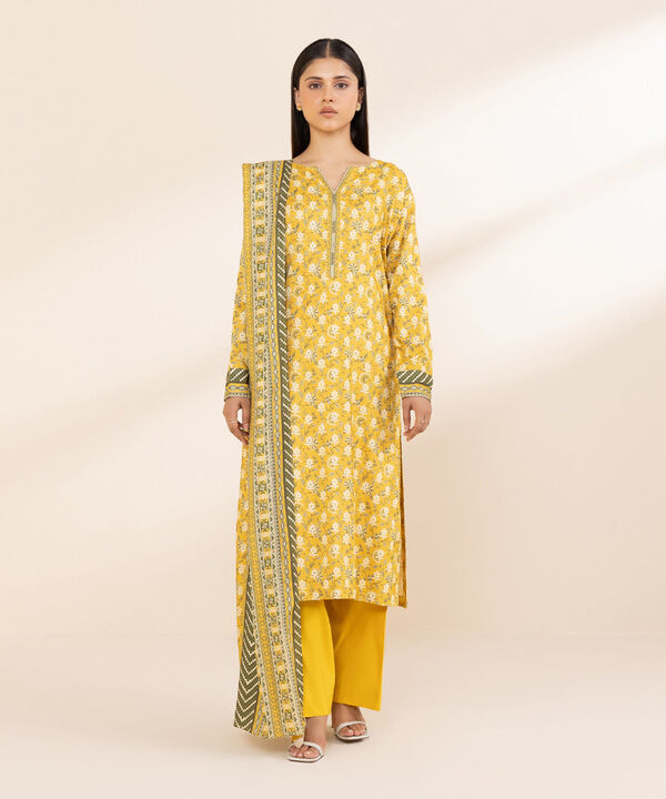 SAPPHIRE | UNSTITCHED 3 PIECE PRINTED LINEN SUIT