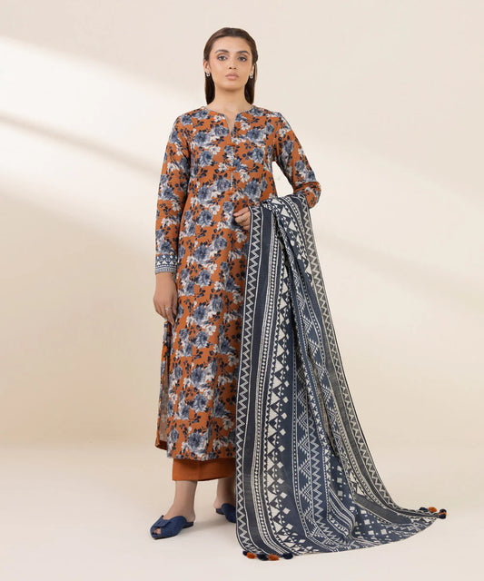 SAPPHIRE | UNSTITCHED 3 PIECE PRINTED LIGHT KHADDAR SUIT