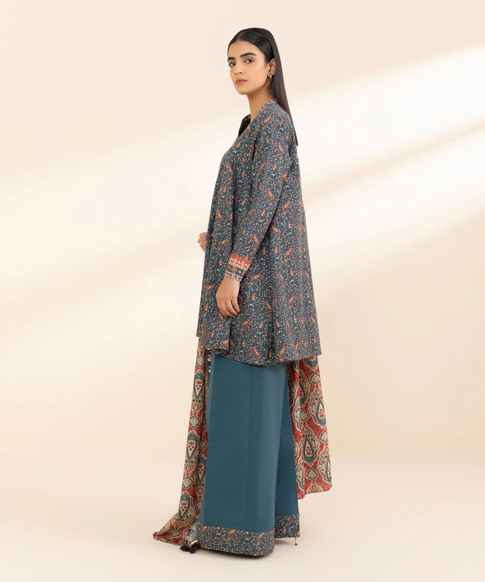 SAPPHIRE | UNSTITCHED 3 PIECE PRINTED LIGHT KHADDAR SUIT