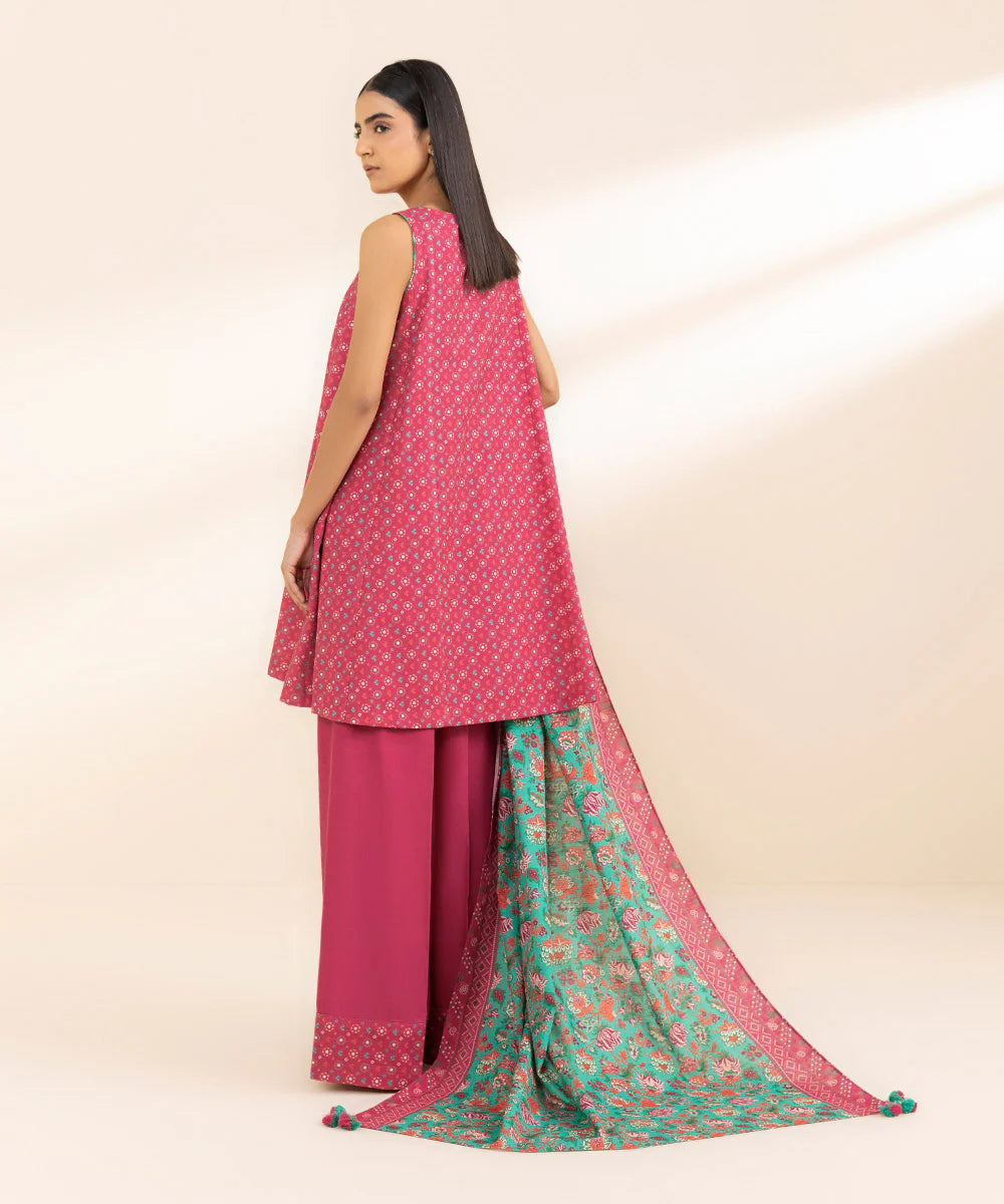 SAPPHIRE | UNSTITCHED 3 PIECE PRINTED LIGHT KHADDAR SUIT