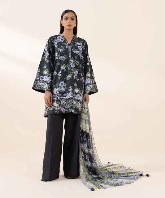 SAPPHIRE | UNSTITCHED 3 PIECE PRINTED CAMBRIC SUIT