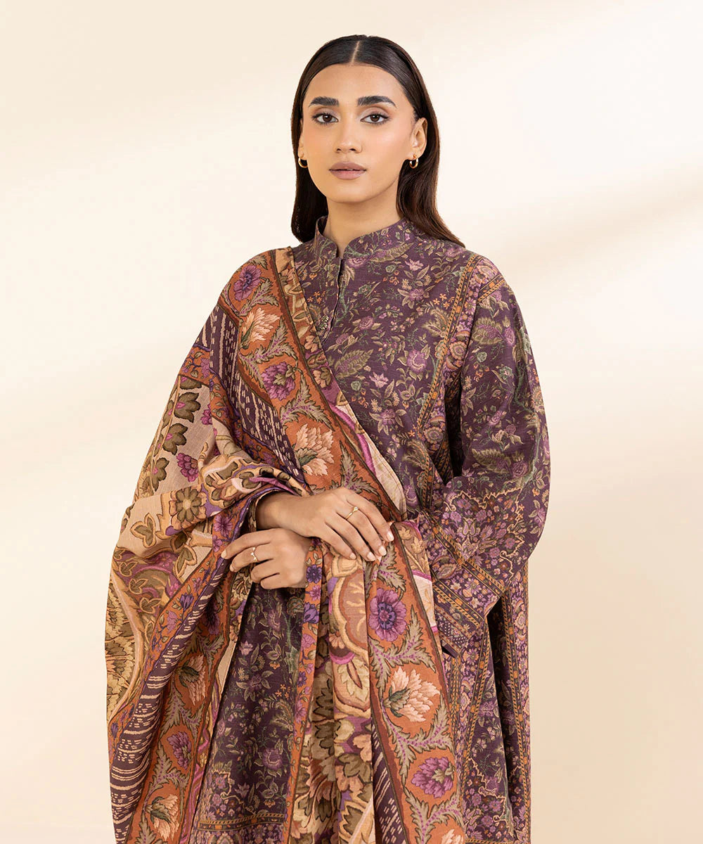 SAPPHIRE | UNSTITCHED 3 PIECE PRINTED LIGHT KHADDAR SUIT