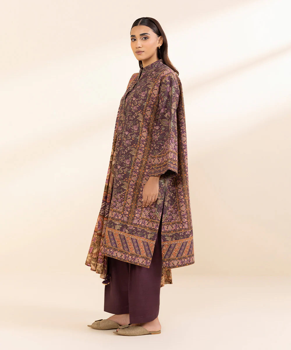SAPPHIRE | UNSTITCHED 3 PIECE PRINTED LIGHT KHADDAR SUIT