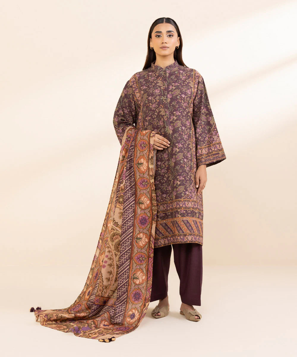 SAPPHIRE | UNSTITCHED 3 PIECE PRINTED LIGHT KHADDAR SUIT