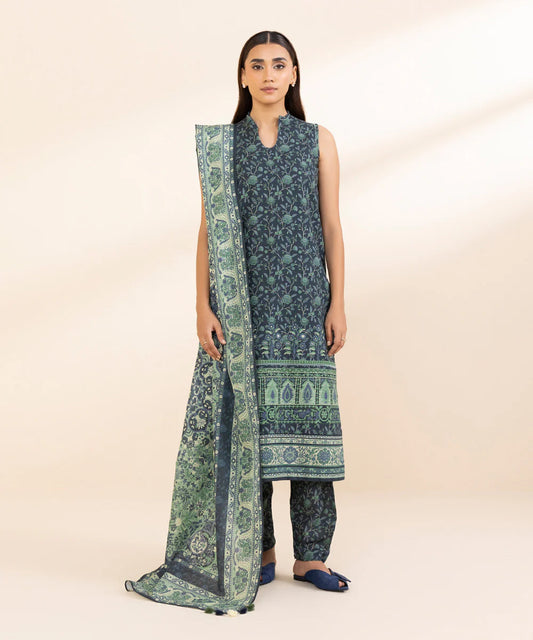 SAPPHIRE | UNSTITCHED 3 PIECE PRINTED KHADDAR SUIT