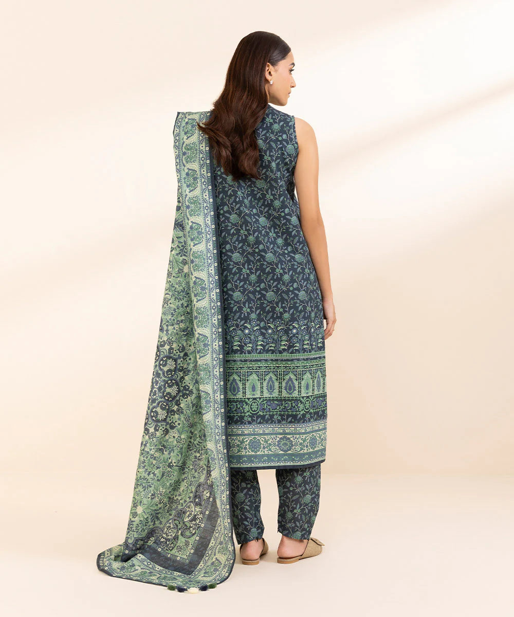 SAPPHIRE | UNSTITCHED 3 PIECE PRINTED KHADDAR SUIT