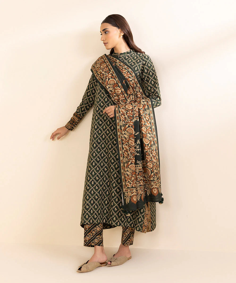 SAPPHIRE | UNSTITCHED 3 PIECE PRINTED LIGHT KHADDAR SUIT