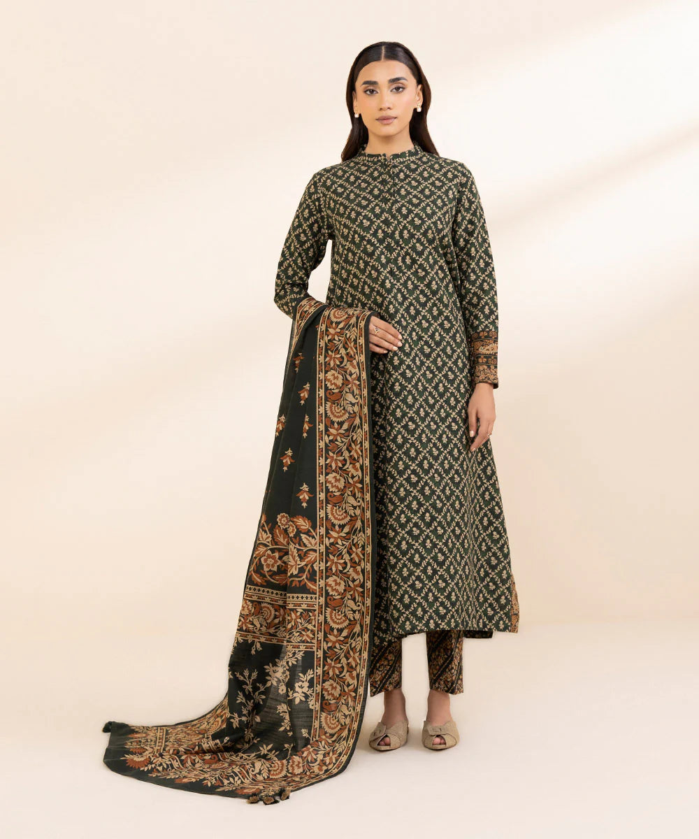 SAPPHIRE | UNSTITCHED 3 PIECE PRINTED LIGHT KHADDAR SUIT