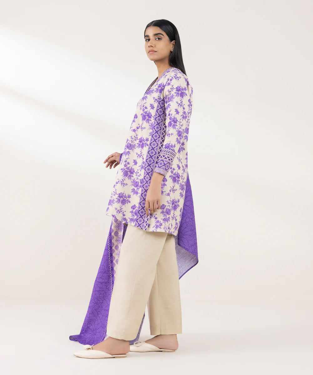 SAPPHIRE | UNSTITCHED 3 PIECE PRINTED KHADDAR SUIT