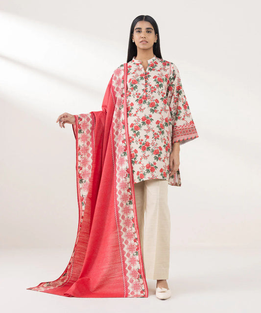 SAPPHIRE | UNSTITCHED 3 PIECE PRINTED KHADDAR SUIT