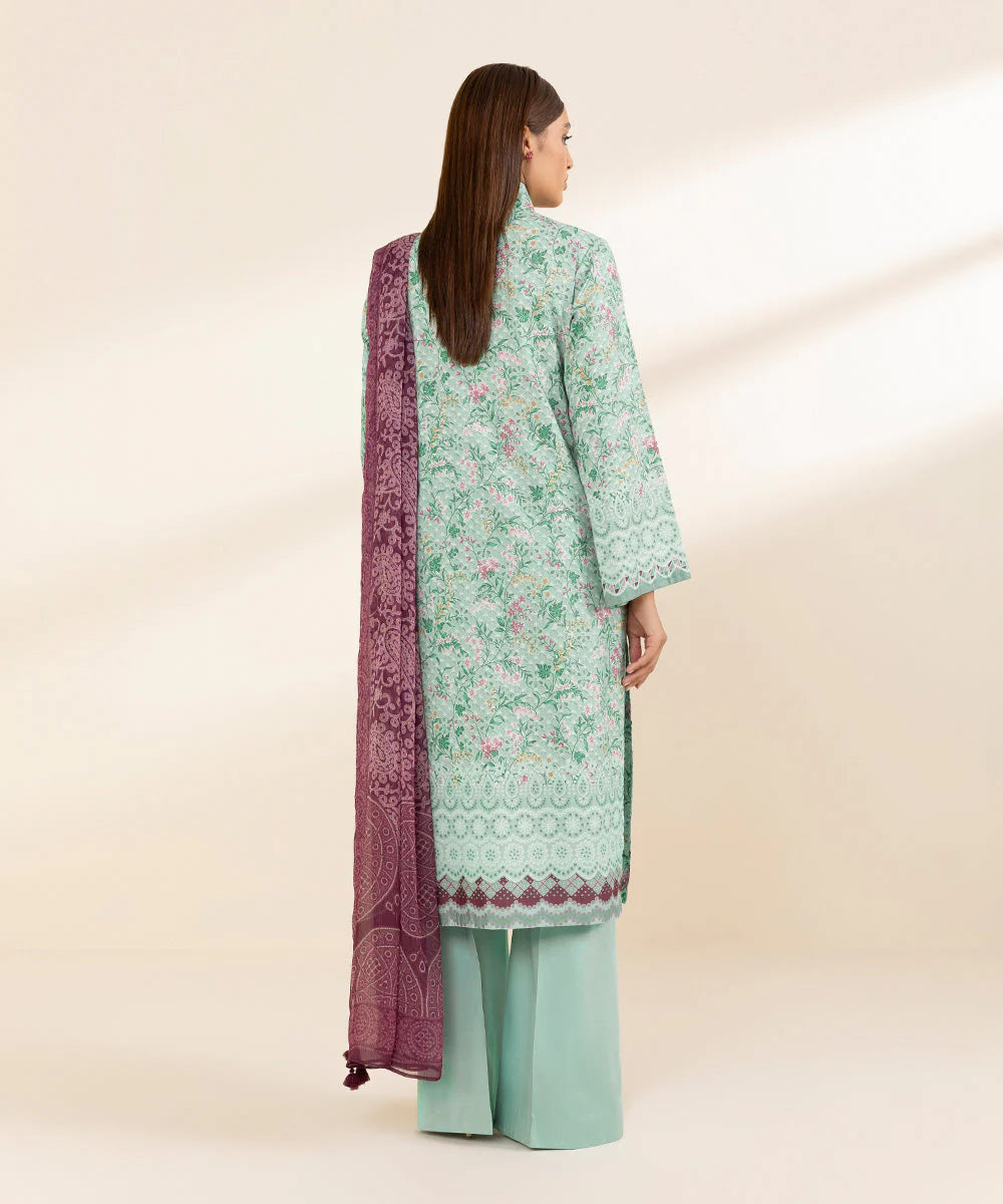 SAPPHIRE | UNSTITCHED 3 PIECE PRINTED COTTON VISCOSE SUIT