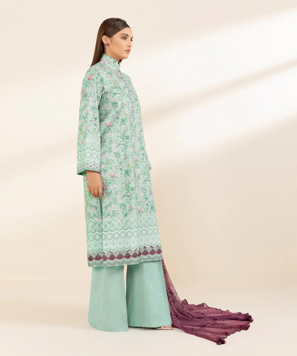 SAPPHIRE | UNSTITCHED 3 PIECE PRINTED COTTON VISCOSE SUIT