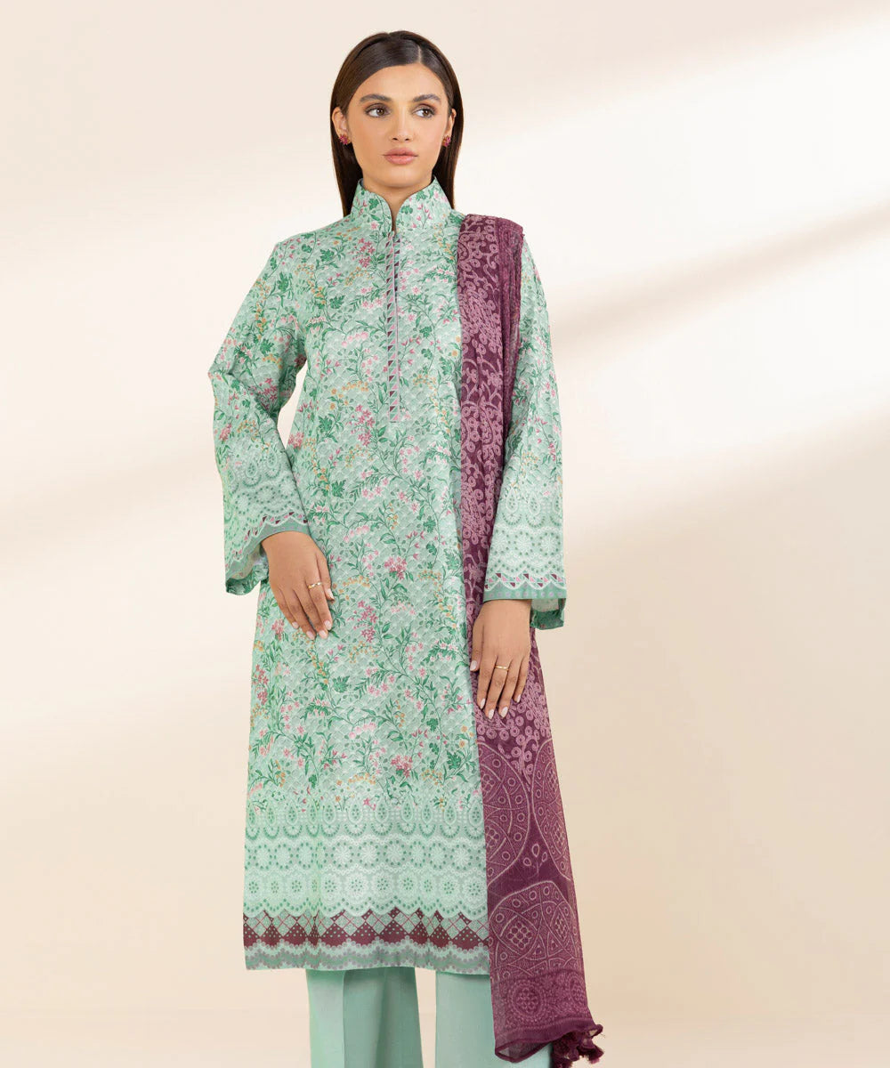 SAPPHIRE | UNSTITCHED 3 PIECE PRINTED COTTON VISCOSE SUIT
