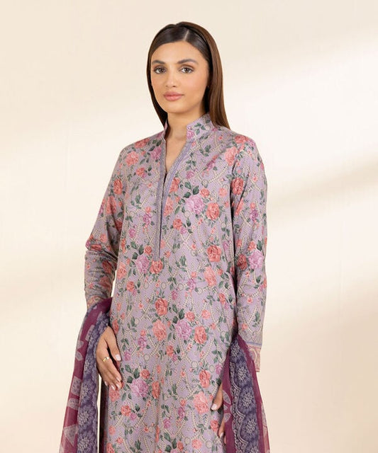 SAPPHIRE | UNSTITCHED 3 PIECE PRINTED COTTON VISCOSE SUIT