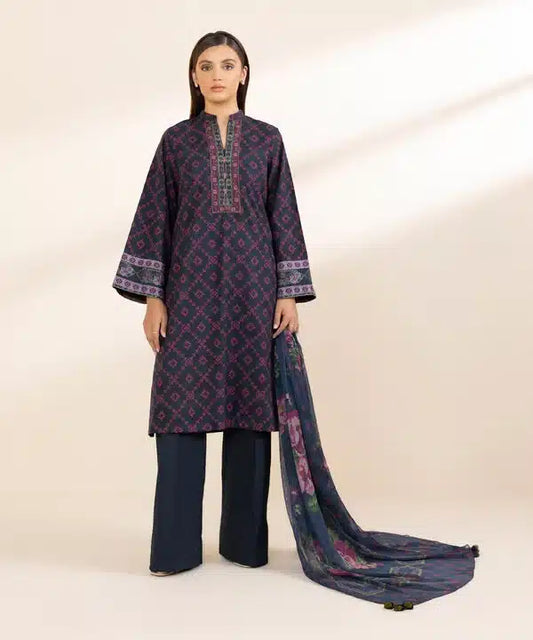 SAPPHIRE | UNSTITCHED 3 PIECE PRINTED COTTON SUIT