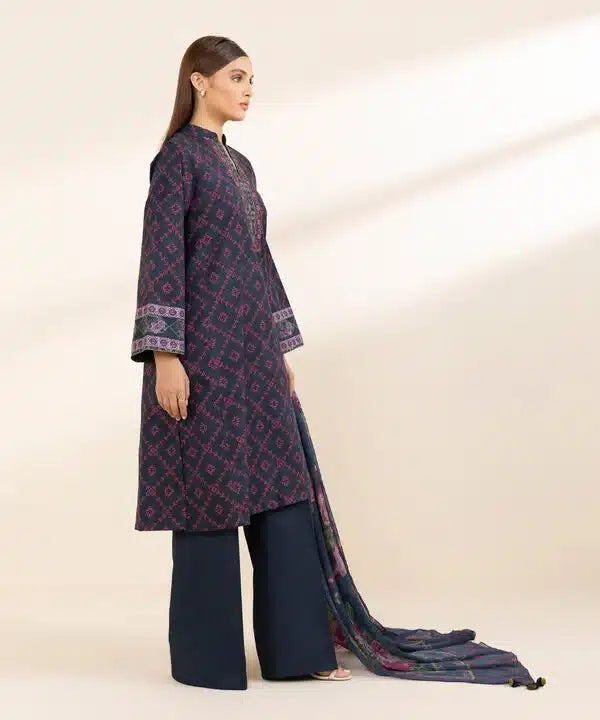 SAPPHIRE | UNSTITCHED 3 PIECE PRINTED COTTON SUIT