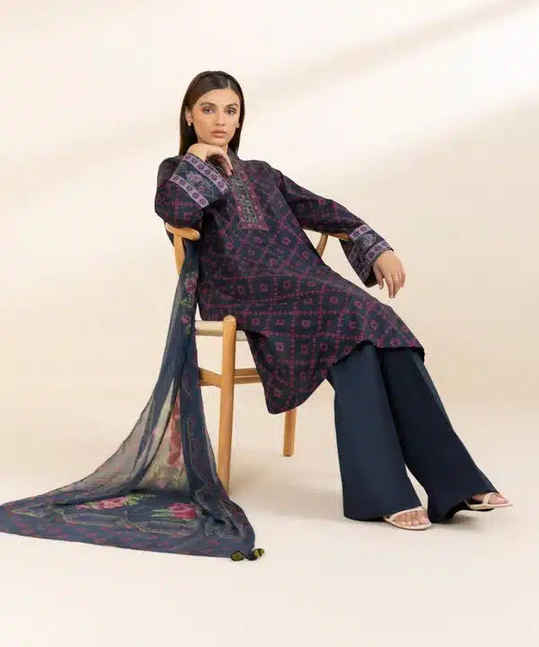 SAPPHIRE | UNSTITCHED 3 PIECE PRINTED COTTON SUIT