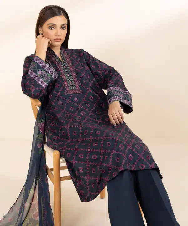 SAPPHIRE | UNSTITCHED 3 PIECE PRINTED COTTON SUIT