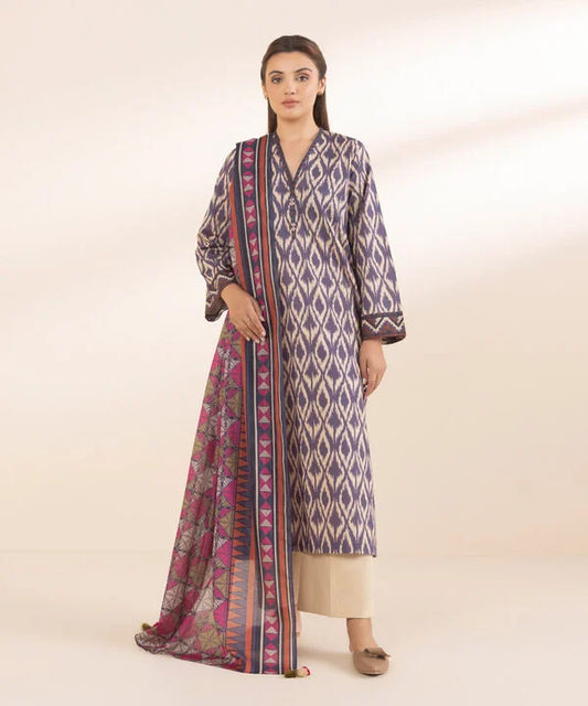 SAPPHIRE | UNSTITCHED 3 PIECE PRINTED LAWN SUIT