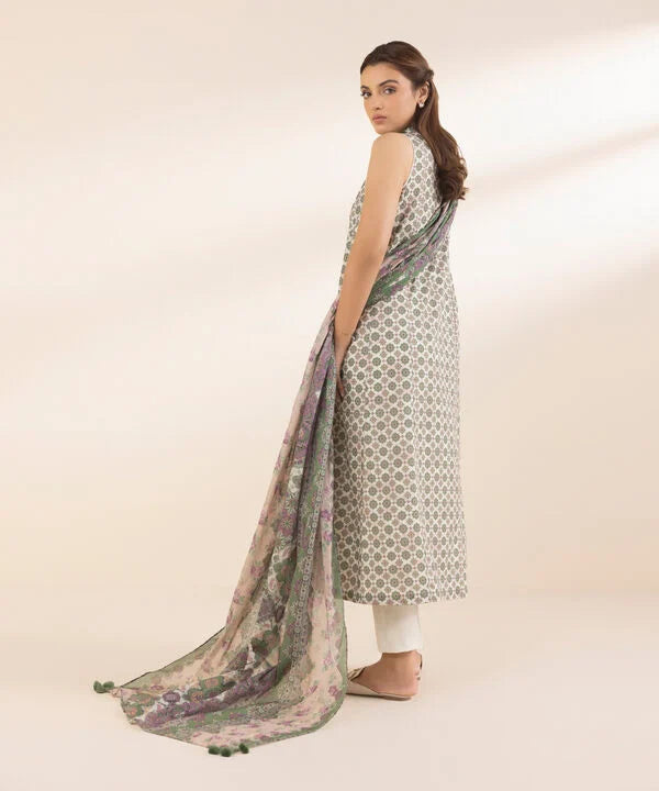 SAPPHIRE | UNSTITCHED 3 PIECE PRINTED LAWN SUIT