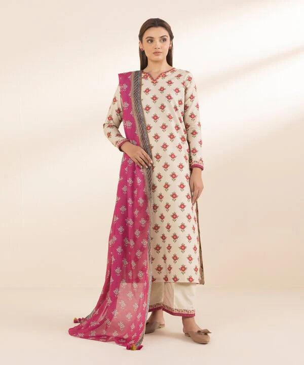 SAPPHIRE | UNSTITCHED 3 PIECE PRINTED COTTON SUIT