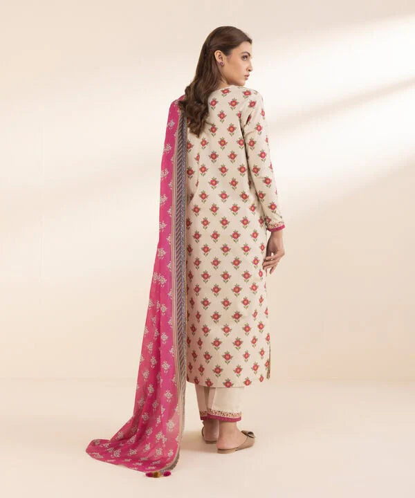 SAPPHIRE | UNSTITCHED 3 PIECE PRINTED COTTON SUIT
