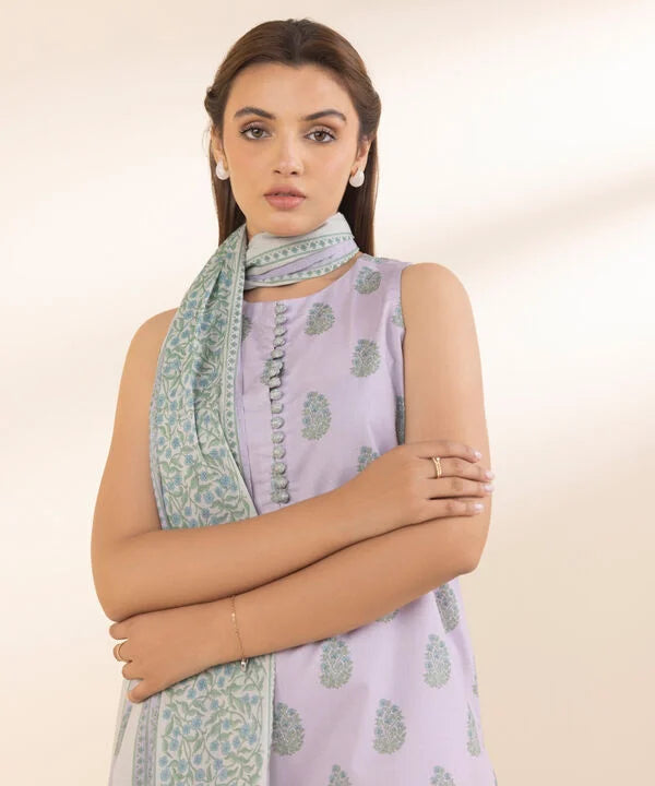SAPPHIRE | UNSTITCHED 3 PIECE PRINTED COTTON SUIT