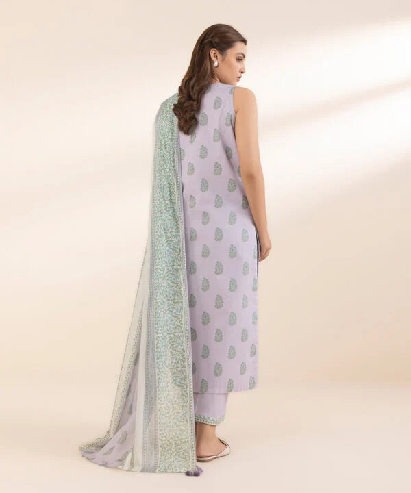 SAPPHIRE | UNSTITCHED 3 PIECE PRINTED COTTON SUIT