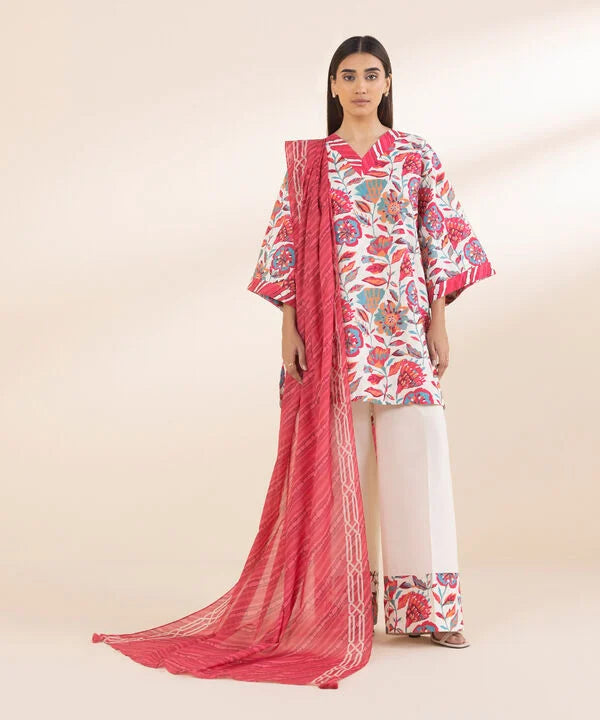 SAPPHIRE | UNSTITCHED 3 PIECE PRINTED COTTON SUIT