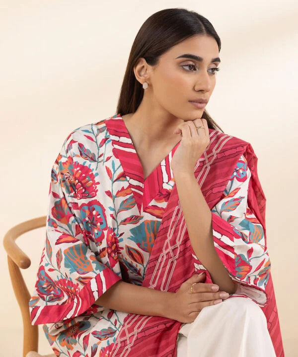 SAPPHIRE | UNSTITCHED 3 PIECE PRINTED COTTON SUIT