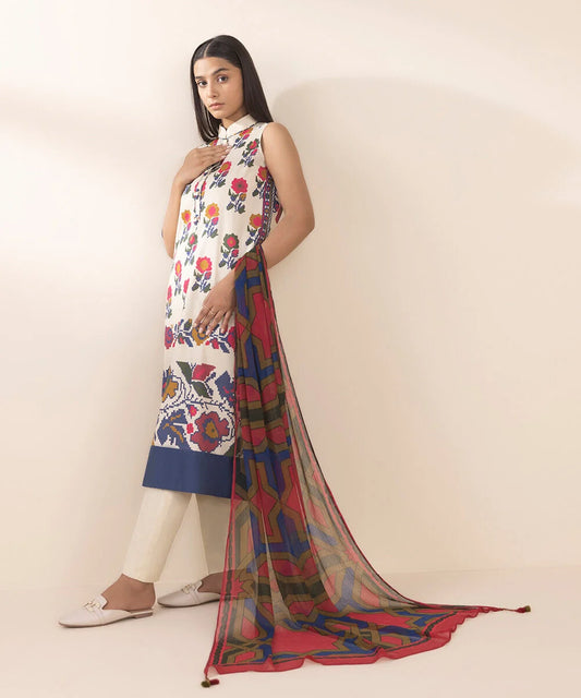SAPPHIRE | UNSTITCHED 3 PIECE PRINTED LAWN SUIT