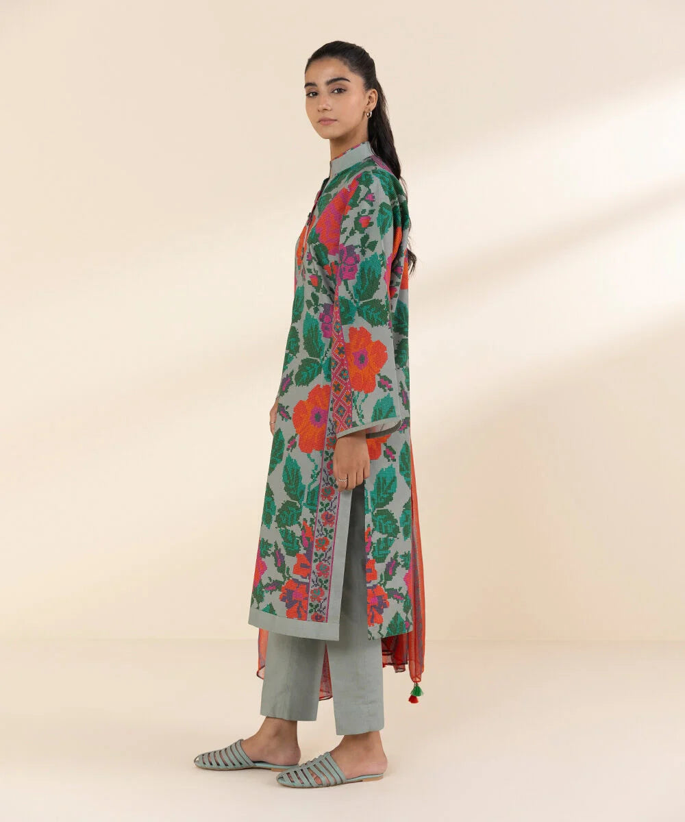 SAPPHIRE | UNSTITCHED 3 PIECE PRINTED LAWN SUIT