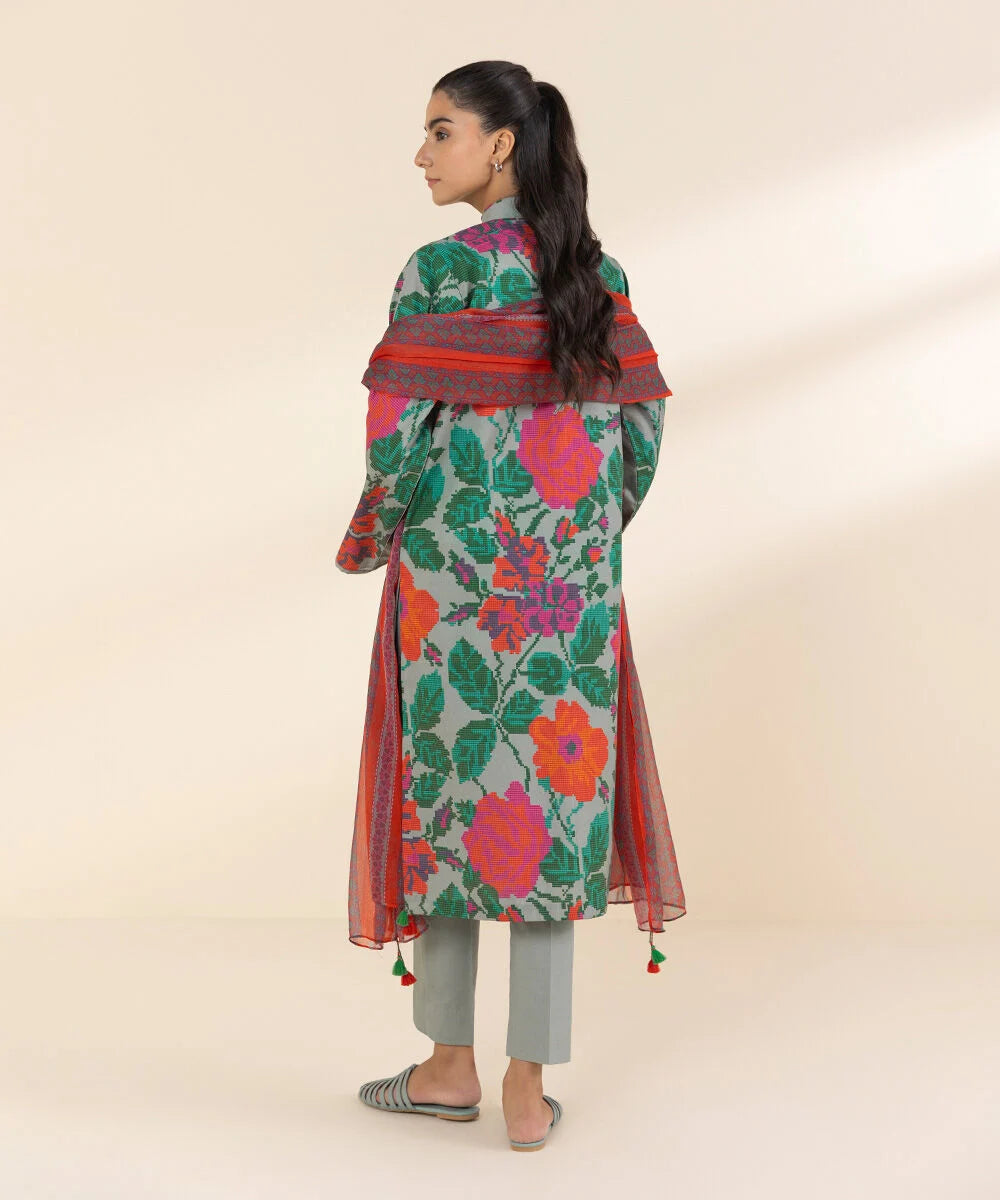 SAPPHIRE | UNSTITCHED 3 PIECE PRINTED LAWN SUIT