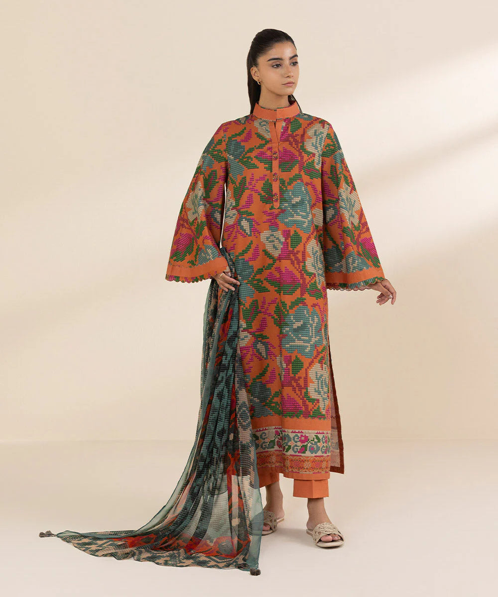 SAPPHIRE | UNSTITCHED 3 PIECE PRINTED LAWN SUIT
