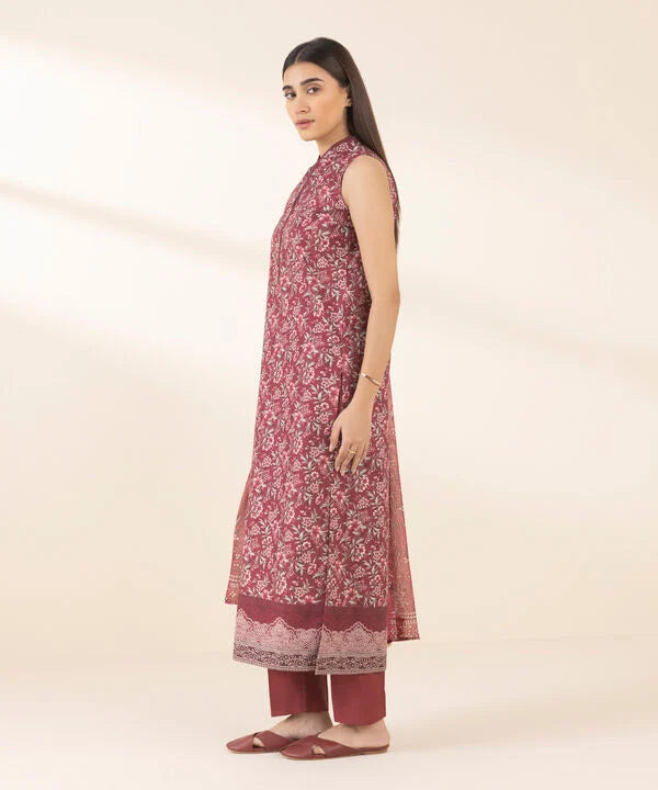 SAPPHIRE | UNSTITCHED 3 PIECE PRINTED COTTON SUIT