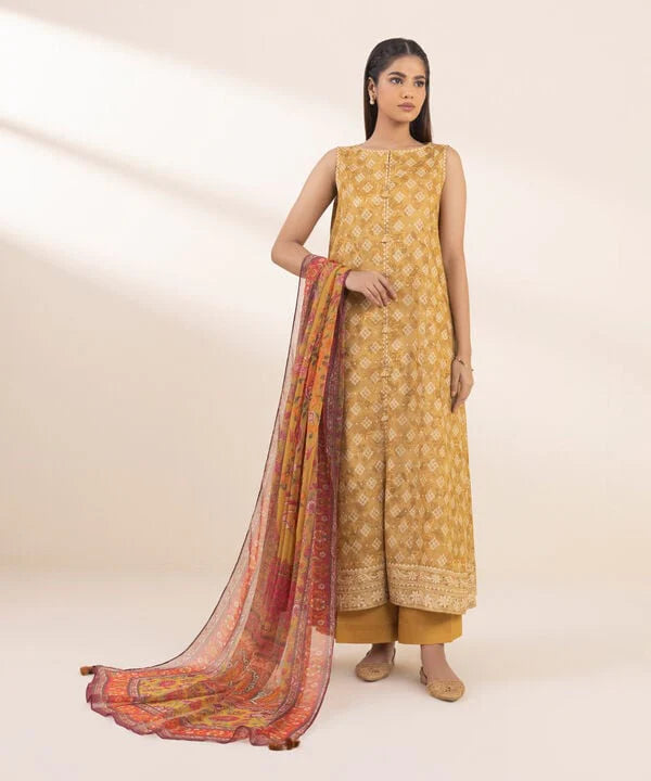 SAPPHIRE | UNSTITCHED 3 PIECE PRINTED ZARI LAWN SUIT