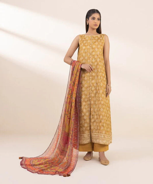 SAPPHIRE | UNSTITCHED 3 PIECE PRINTED ZARI LAWN SUIT
