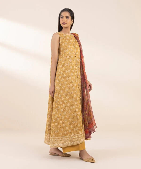 SAPPHIRE | UNSTITCHED 3 PIECE PRINTED ZARI LAWN SUIT
