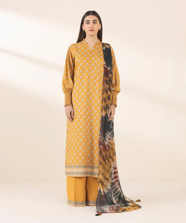 SAPPHIRE | UNSTITCHED 3 PIECE PRINTED COTTON VISCOSE SUIT