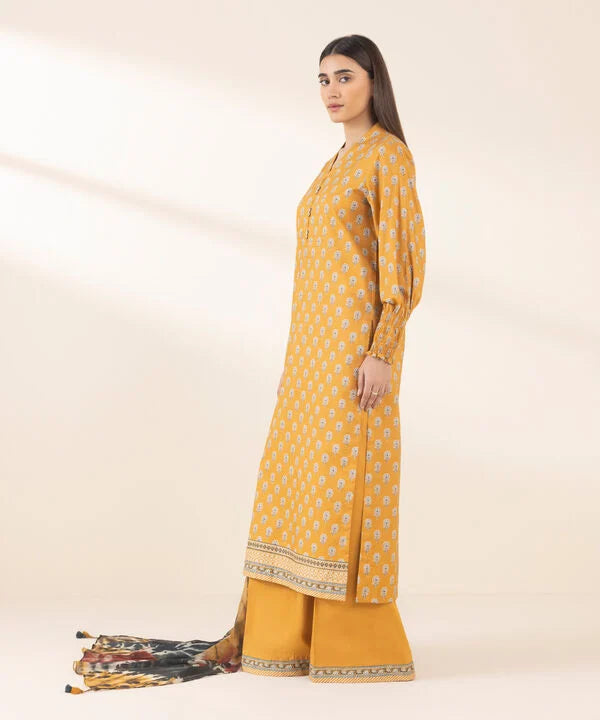 SAPPHIRE | UNSTITCHED 3 PIECE PRINTED COTTON VISCOSE SUIT
