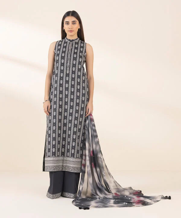 SAPPHIRE | UNSTITCHED 3 PIECE PRINTED COTTON VISCOSE SUIT