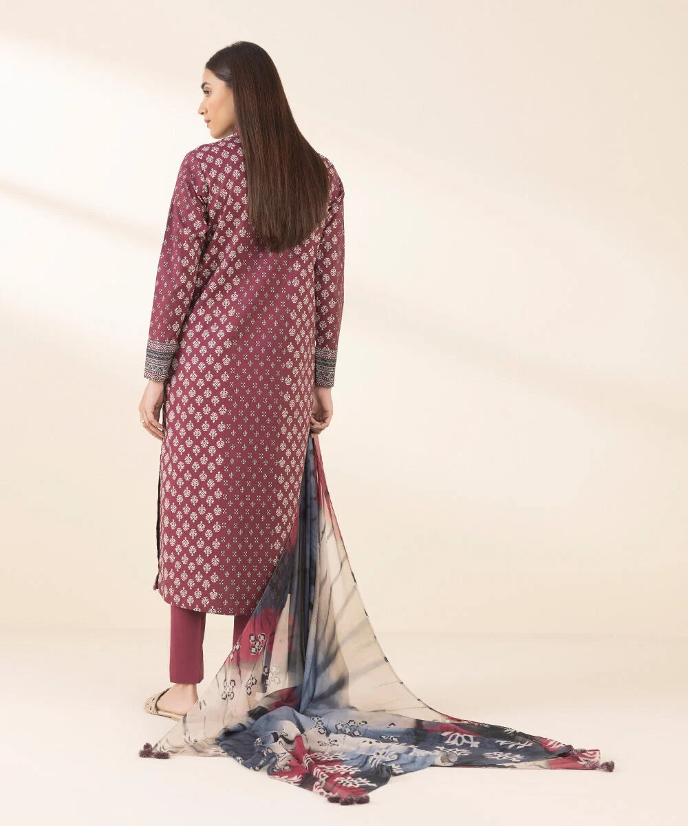 SAPPHIRE | UNSTITCHED 3 PIECE PRINTED COTTON VISCOSE SUIT