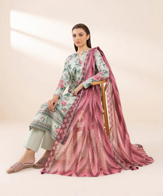 SAPPHIRE | UNSTITCHED 3 PIECE PRINTED LAWN SUIT