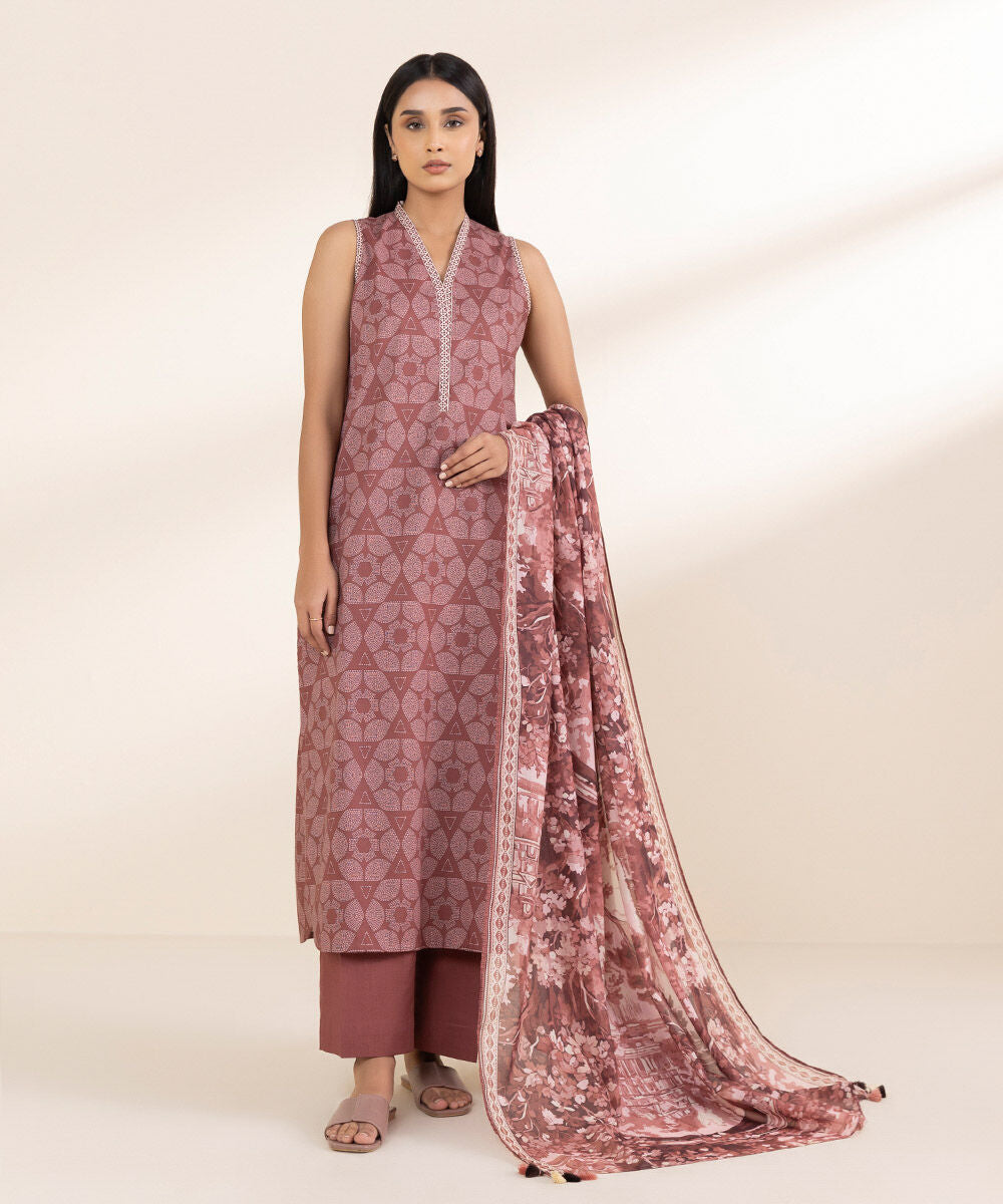 SAPPHIRE | UNSTITCHED 3 PIECE PRINTED LAWN SUIT