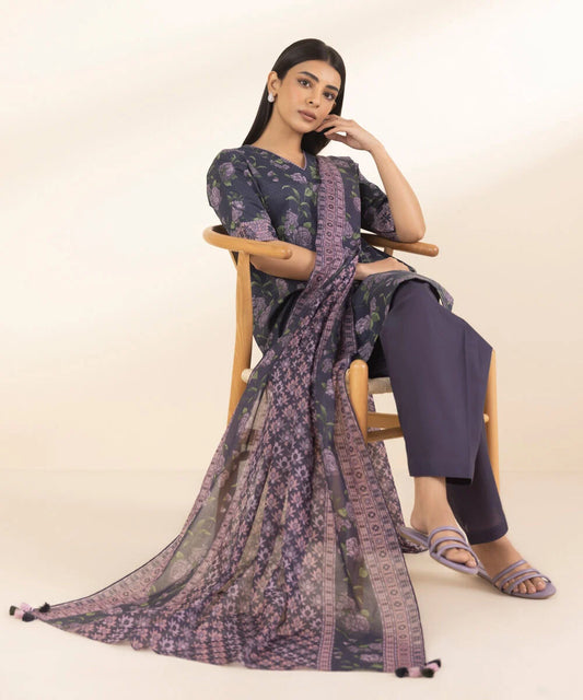 SAPPHIRE | UNSTITCHED 3 PIECE PRINTED LAWN SUIT