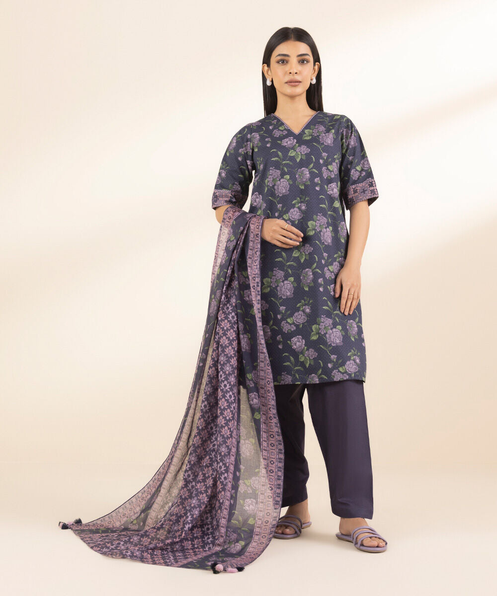 SAPPHIRE | UNSTITCHED 3 PIECE PRINTED LAWN SUIT