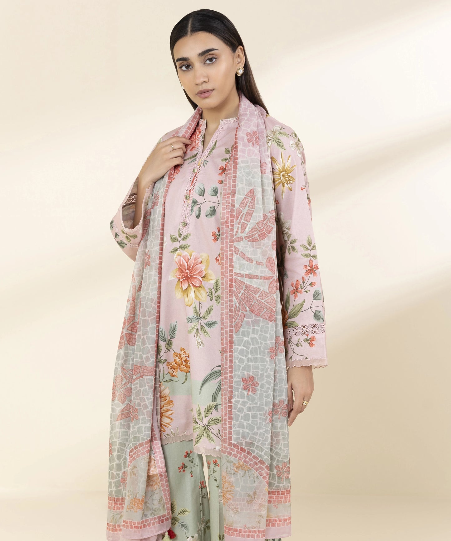 SAPPHIRE | UNSTITCHED 3 PIECE PRINTED LAWN SUIT