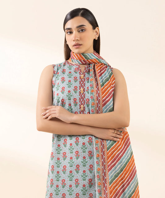 SAPPHIRE | UNSTITCHED 3 PIECE PRINTED LAWN SUIT