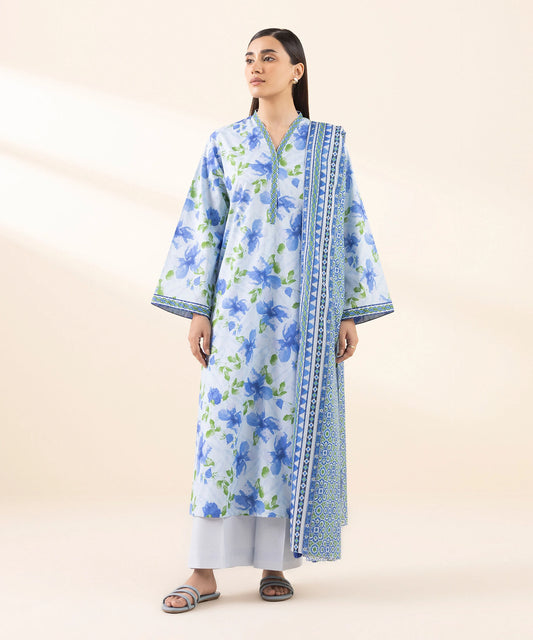 SAPPHIRE | UNSTITCHED 3 PIECE PRINTED LAWN SUIT