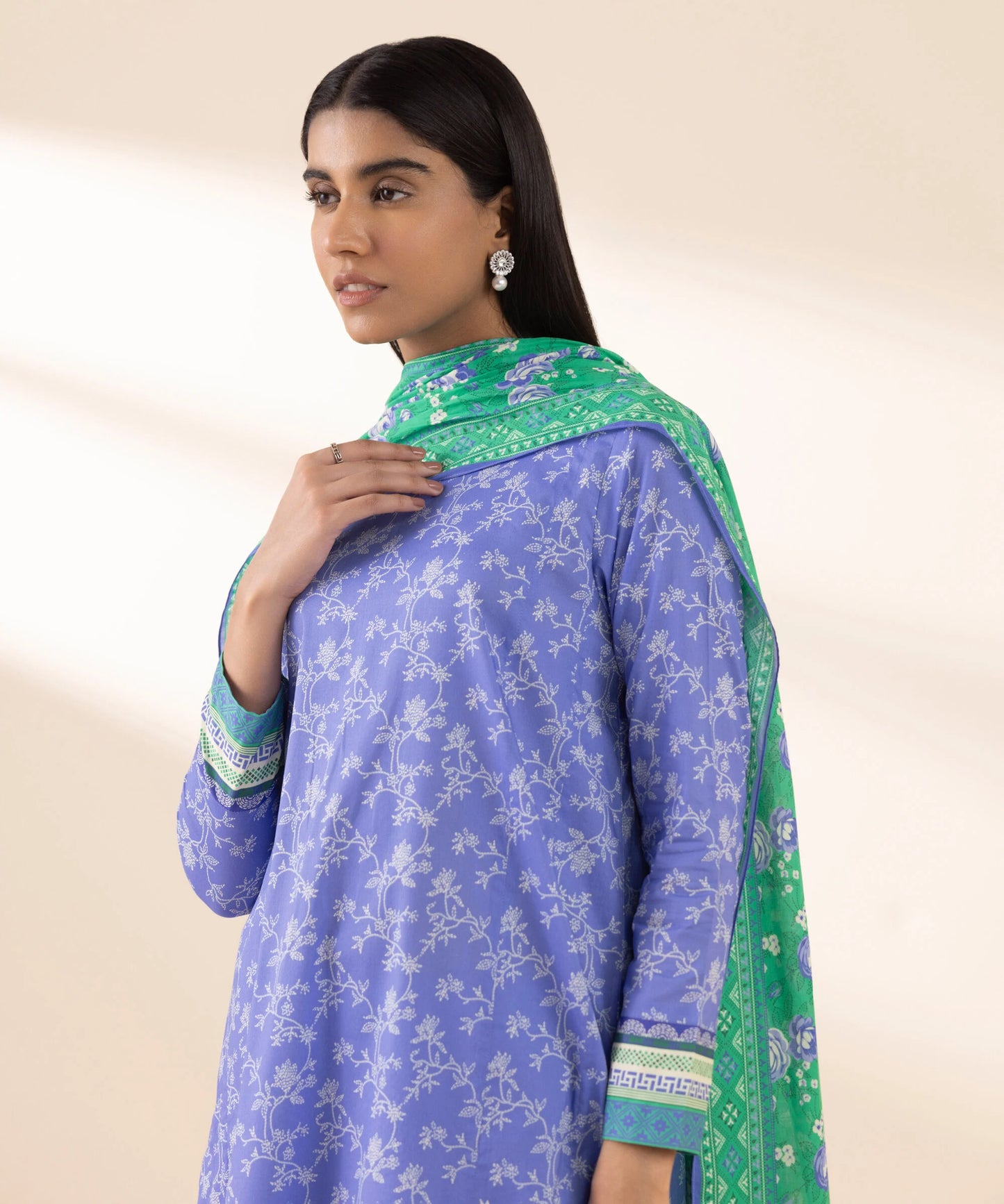 SAPPHIRE | UNSTITCHED 3 PIECE PRINTED LAWN SUIT
